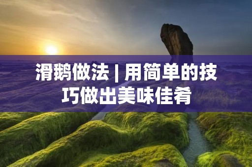 滑鹅做法 | 用简单的技巧做出美味佳肴