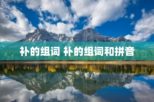 补的组词 补的组词和拼音