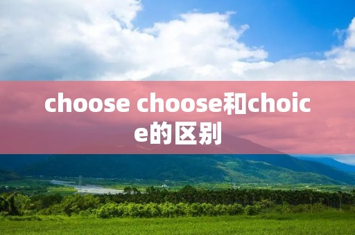 choose choose和choice的区别