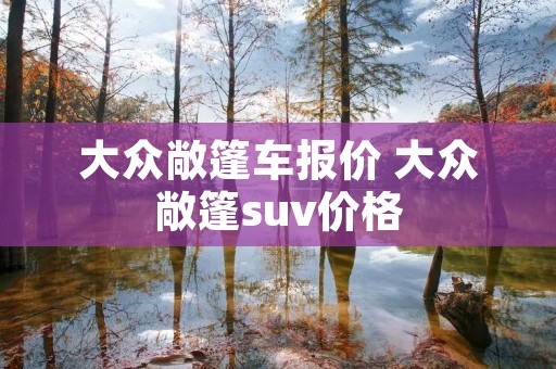 大众敞篷车报价 大众敞篷suv价格