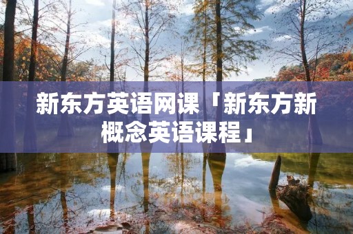 新东方英语网课「新东方新概念英语课程」 新东方英语网课「新东方新概念英语课程」