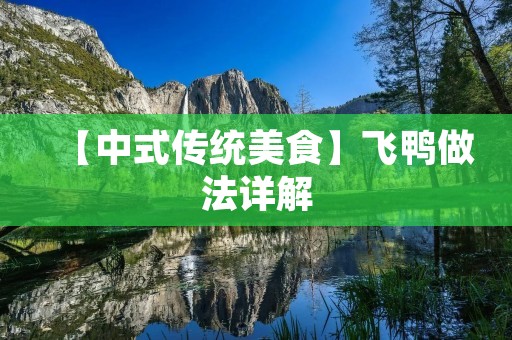 【中式传统美食】飞鸭做法详解 【中式传统美食】飞鸭做法详解