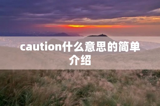caution什么意思的简单介绍 caution什么意思的简单介绍