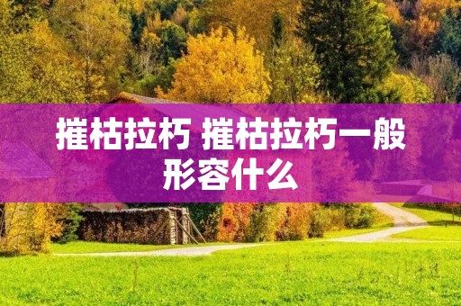 摧枯拉朽 摧枯拉朽一般形容什么