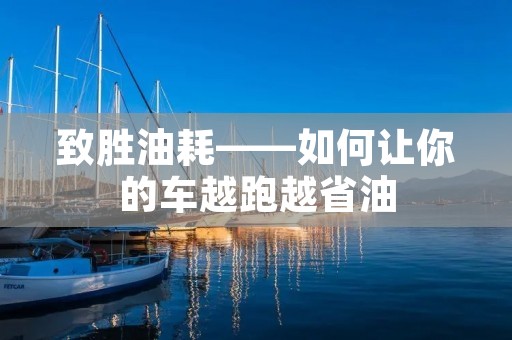 致胜油耗——如何让你的车越跑越省油 致胜油耗——如何让你的车越跑越省油