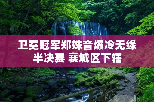 卫冕冠军郑姝音爆冷无缘半决赛 襄城区下辖