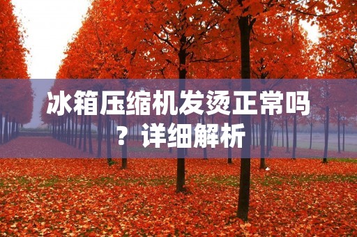 冰箱压缩机发烫正常吗？详细解析