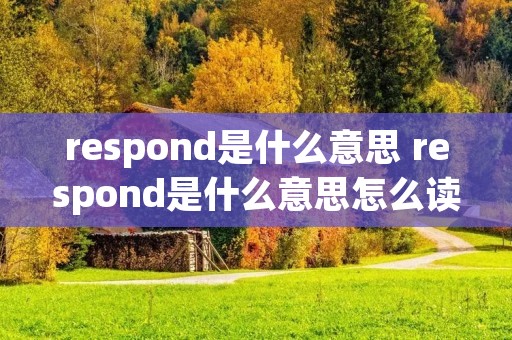 respond是什么意思 respond是什么意思怎么读