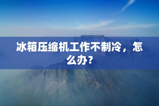 冰箱压缩机工作不制冷,怎么办? 冰箱压缩机工作不制冷,怎么办?
