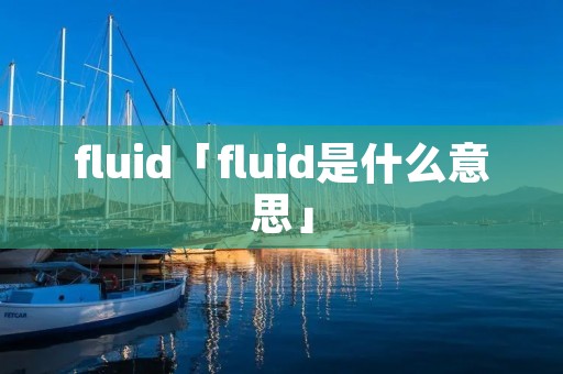 fluid「fluid是什么意思」