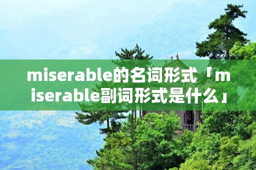 miserable的名词形式「miserable副词形式是什么」