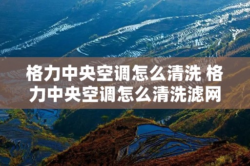 格力中央空调怎么清洗 格力中央空调怎么清洗滤网视频教程 格力中央空调怎么清洗 格力中央空调怎么清洗滤网视频教程