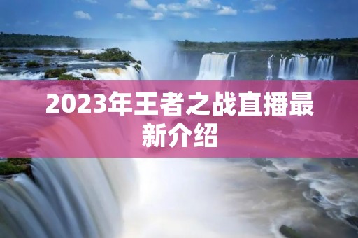 2023年王者之战直播最新介绍