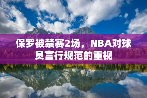 保罗被禁赛2场,NBA对球员言行规范的重视 保罗被禁赛2场,NBA对球员言行规范的重视