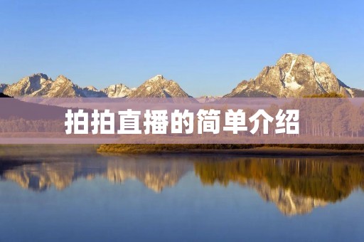 拍拍直播的简单介绍 拍拍直播的简单介绍
