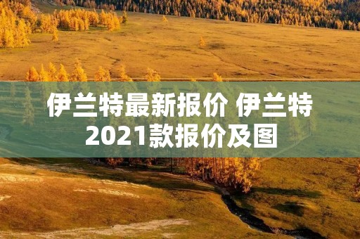 伊兰特最新报价 伊兰特2021款报价及图