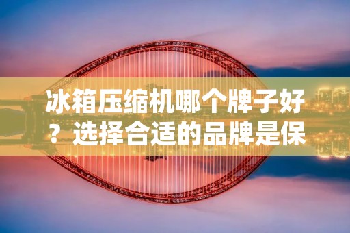 冰箱压缩机哪个牌子好?选择合适的品牌是保障冰箱使用寿命的关键之一。本文将从品牌知名度、质量表现、售后服务等方面,为你详细介绍冰箱压缩机品牌选择的相关知识。 冰箱压缩机哪个牌子好?选择合适的品牌是保障冰箱使用寿命的关键之一。本文将从品牌知名度、质量表现、售后服务等方面,为你详细介绍冰箱压缩机品牌选择的相关知识。