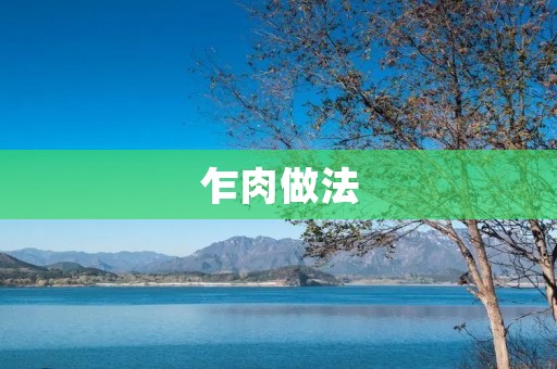 乍肉做法：传统口感与现代创新的完美结合