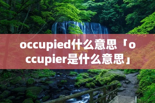 occupied什么意思「occupier是什么意思」