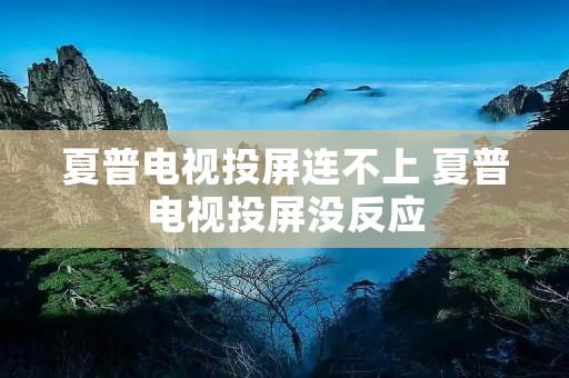 夏普电视投屏连不上 夏普电视投屏没反应 夏普电视投屏连不上 夏普电视投屏没反应