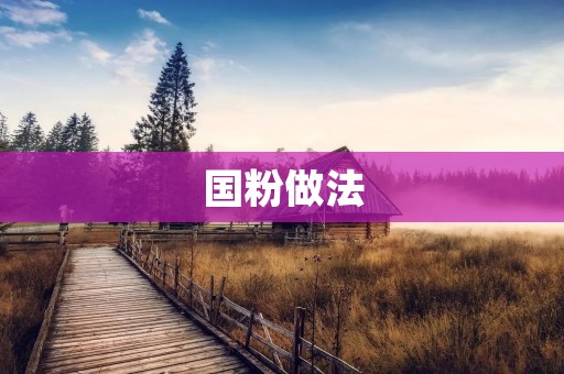 国粉做法：如何做出口感鲜美的传统美食