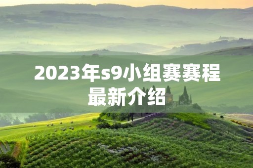 2023年s9小组赛赛程最新介绍
