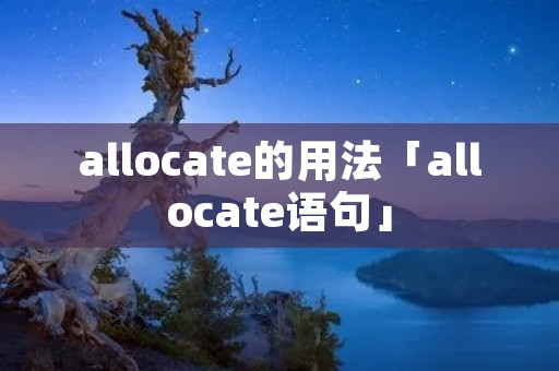 allocate的用法「allocate语句」
