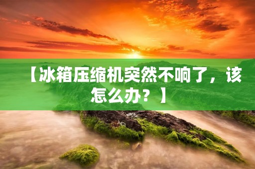 【冰箱压缩机突然不响了，该怎么办？】