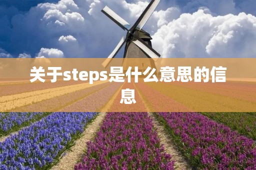 关于steps是什么意思的信息