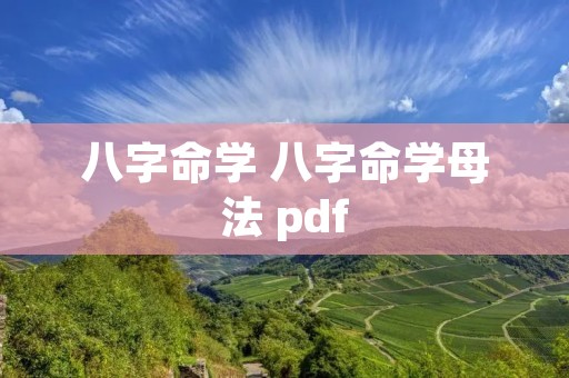 八字命学 八字命学母法 pdf