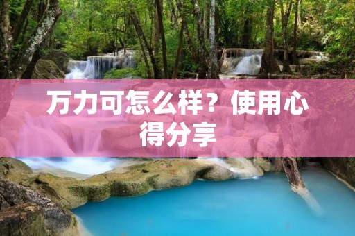 万力可怎么样?使用心得分享 万力可怎么样?使用心得分享