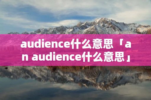 audience什么意思「an audience什么意思」
