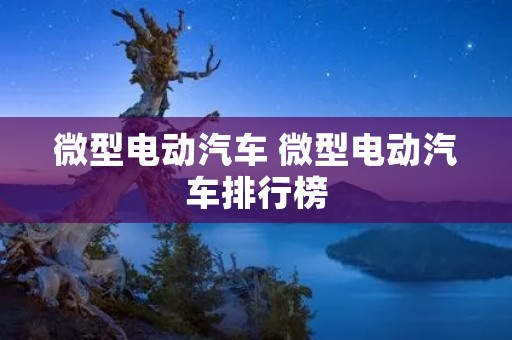 微型电动汽车 微型电动汽车排行榜 微型电动汽车 微型电动汽车排行榜
