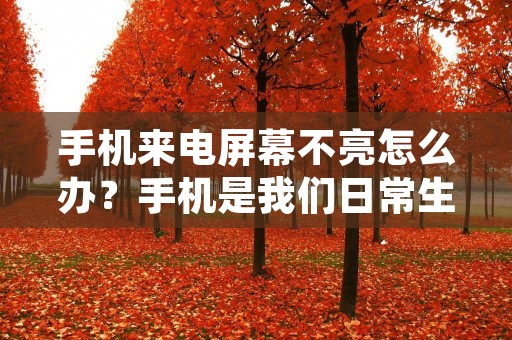 手机来电屏幕不亮怎么办？手机是我们日常生活中必不可少的电子设备之一，但是有时候我们会遇到手机来电屏幕不亮的情况，这种情况下我们该怎么办呢？下面，本文将为大家详细介绍手机来电屏幕不亮的原因和解决方法。
