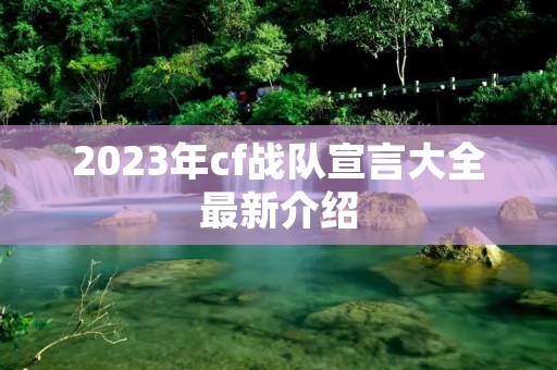2023年cf战队宣言大全最新介绍