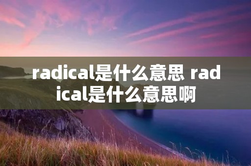 radical是什么意思 radical是什么意思啊 radical是什么意思 radical是什么意思啊