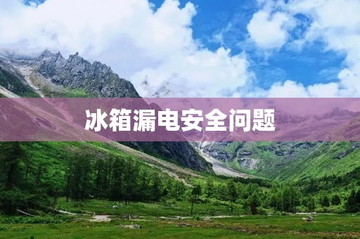 冰箱漏电安全问题：你需要知道的一切