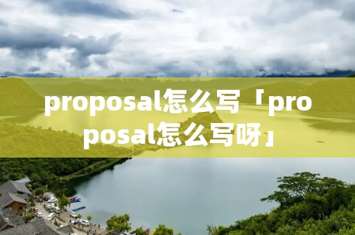 proposal怎么写「proposal怎么写呀」