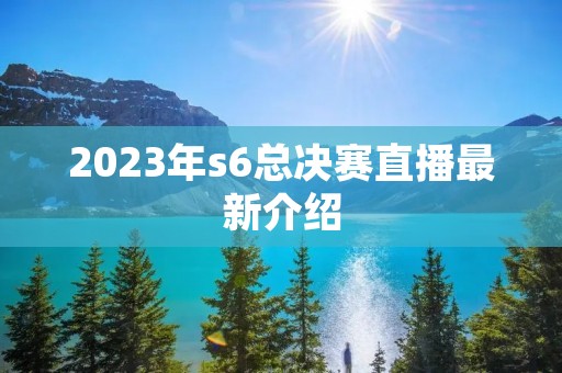 2023年s6总决赛直播最新介绍
