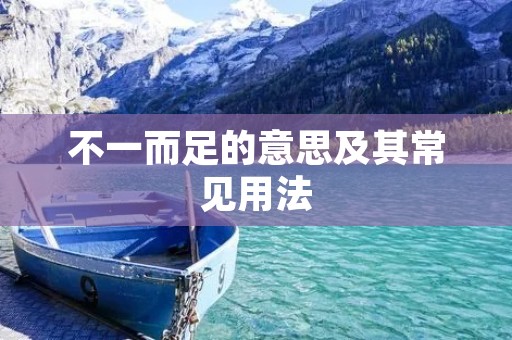 不一而足的意思及其常见用法