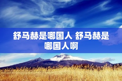 舒马赫是哪国人 舒马赫是哪国人啊