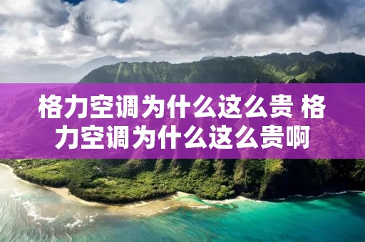 格力空调为什么这么贵 格力空调为什么这么贵啊