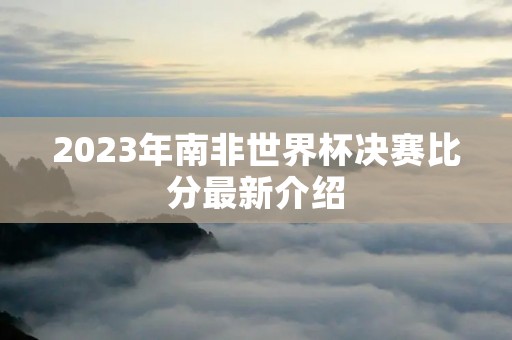 2023年南非世界杯决赛比分最新介绍