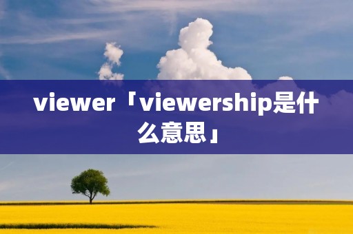 viewer「viewership是什么意思」