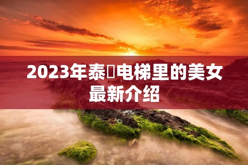 2023年泰囧电梯里的美女最新介绍