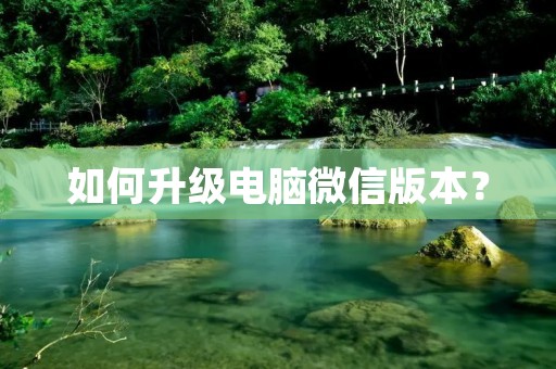 如何升级电脑微信版本?