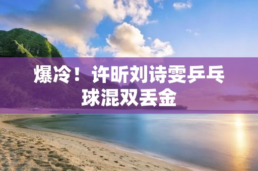 爆冷!许昕刘诗雯乒乓球混双丢金 爆冷!许昕刘诗雯乒乓球混双丢金