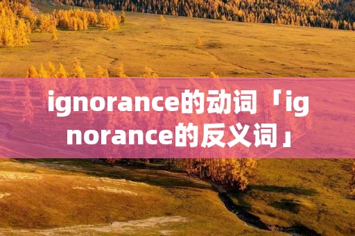 ignorance的动词「ignorance的反义词」