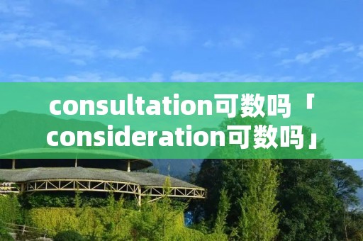 consultation可数吗「consideration可数吗」