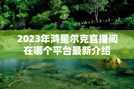 2023年鸿星尔克直播间在哪个平台最新介绍